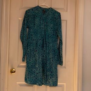 Medium floral dress blue and teal